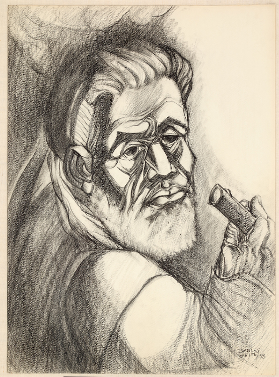 Charles White (American, 1918 – 1979), John Brown, 1938; graphite on paper, 29.5 x 21 inches. Gift of George Wein in honor of his wife Joyce Wein, 2010.2.